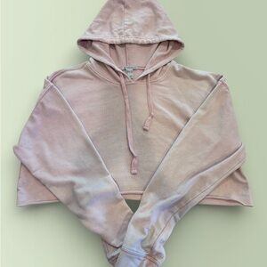 Forever 21 Light Pink Cropped Hoodie Large Millennial